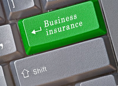 image of computer button that says business insurance