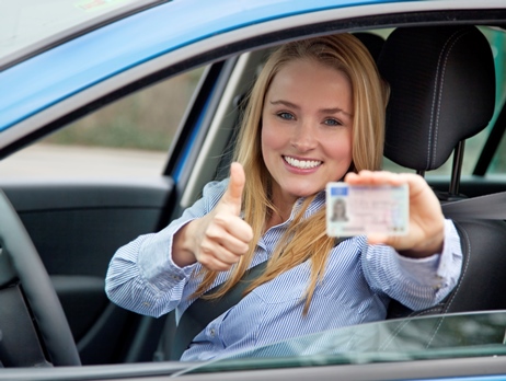 Young Woman With Drivers License