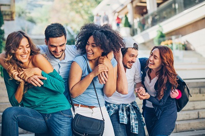 Teens hanging out