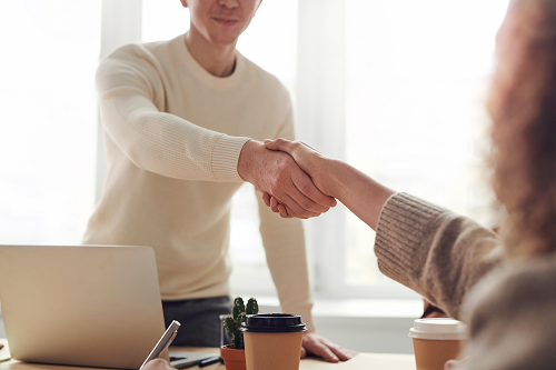 two professionals shaking hands